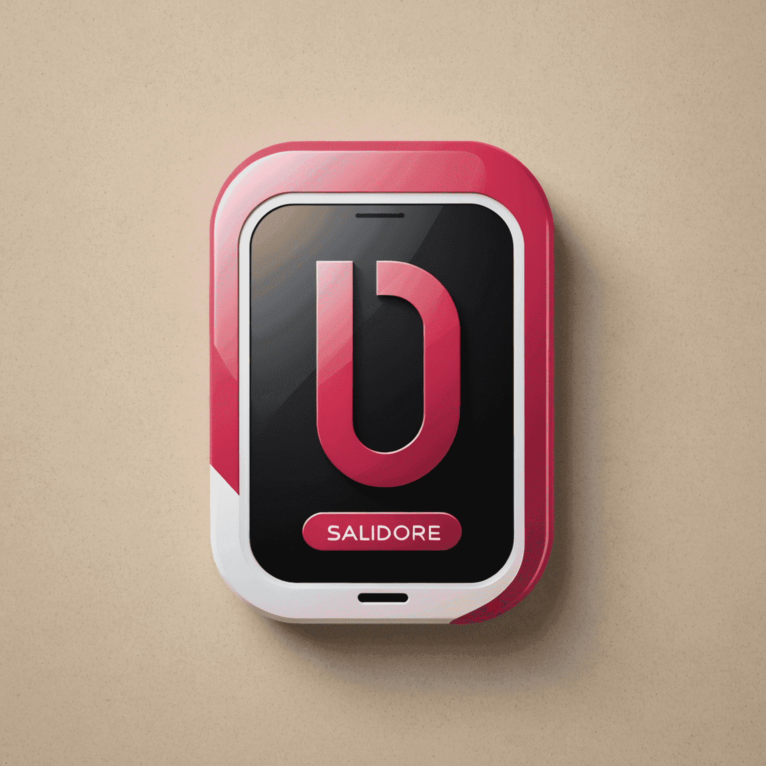 Salidore logo - A modern, sleek design incorporating a stylized mobile phone icon with red and pink elements