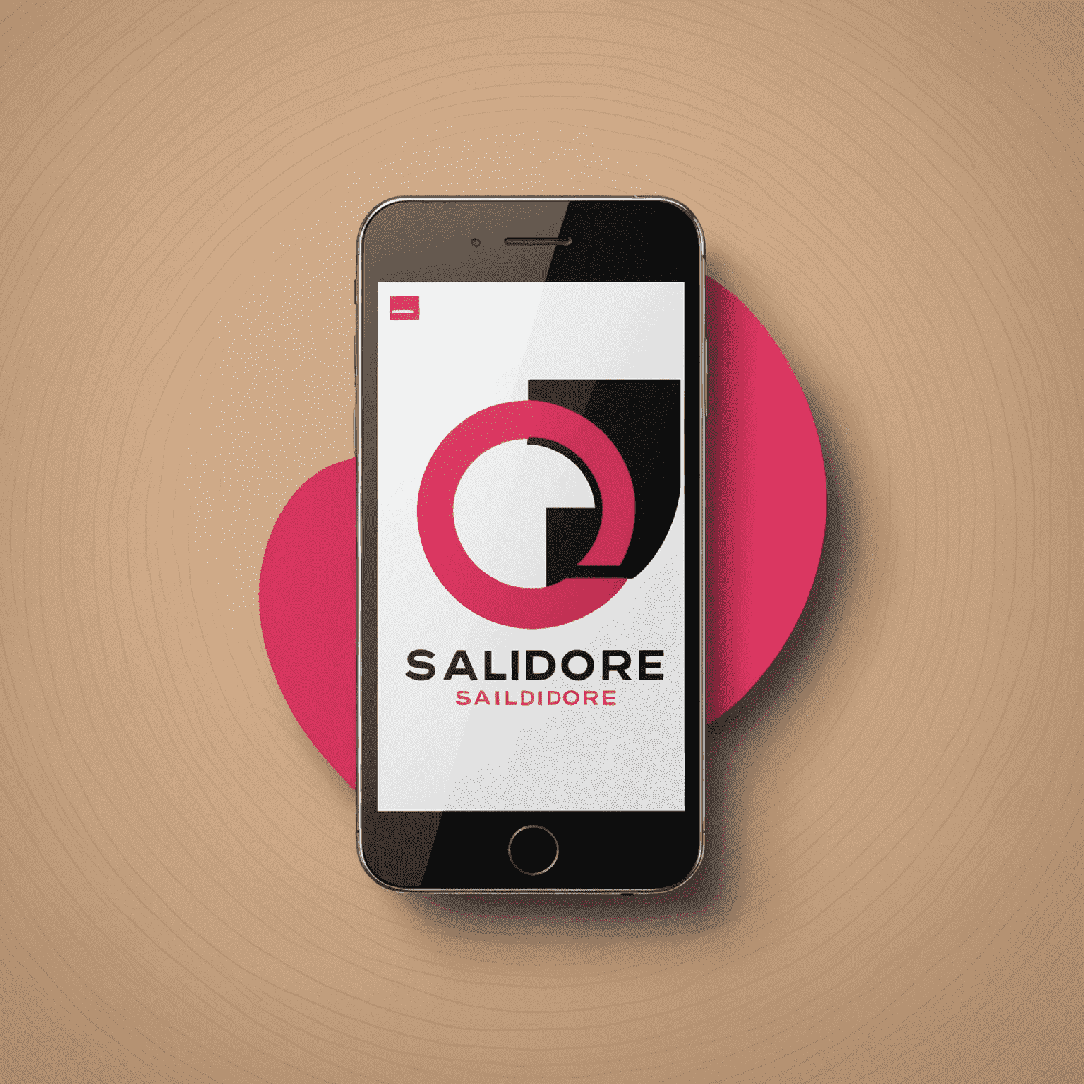 Salidore logo - A modern, sleek design incorporating a stylized mobile phone icon with red and pink elements