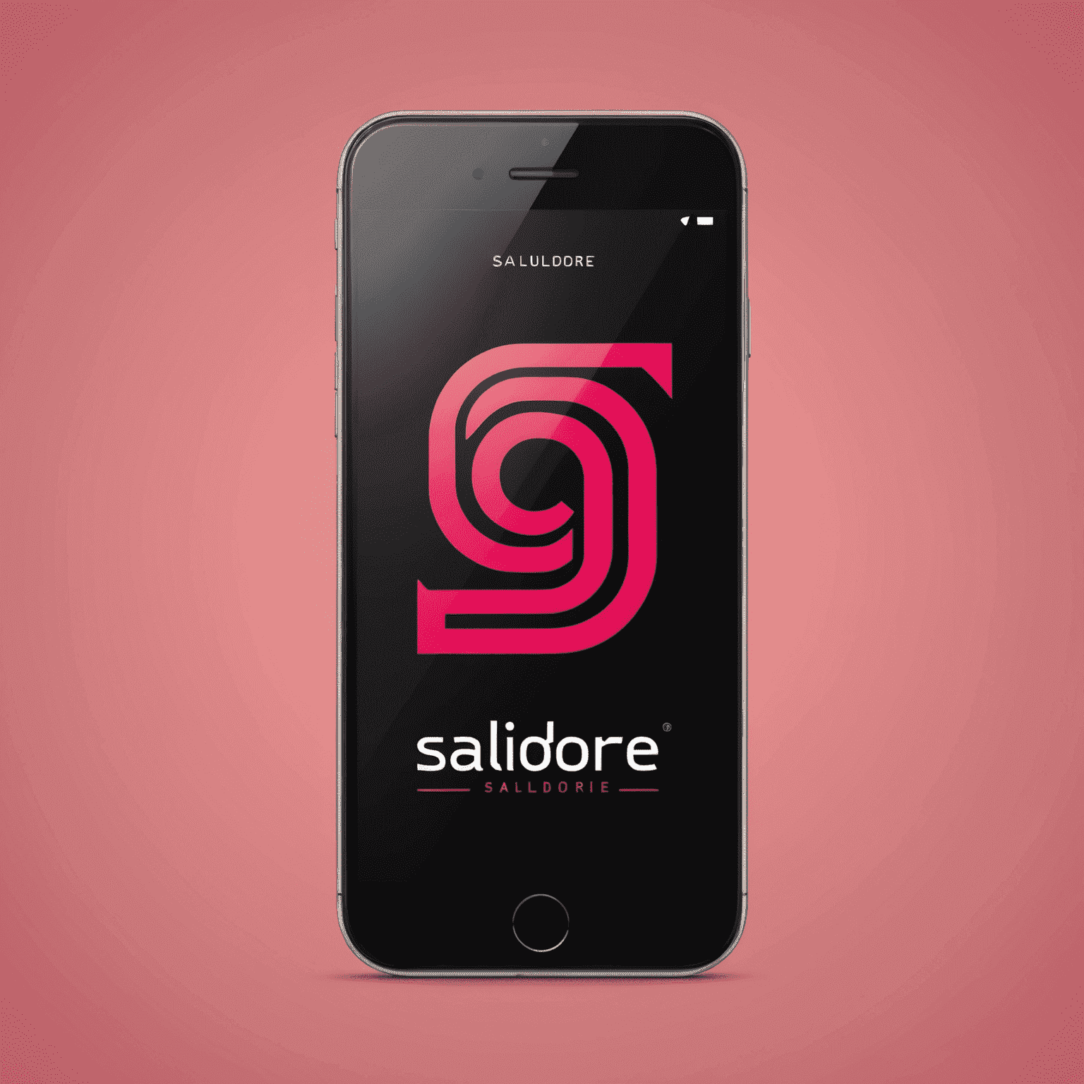 Salidore logo - A modern, sleek design incorporating a stylized mobile phone icon with red and pink elements