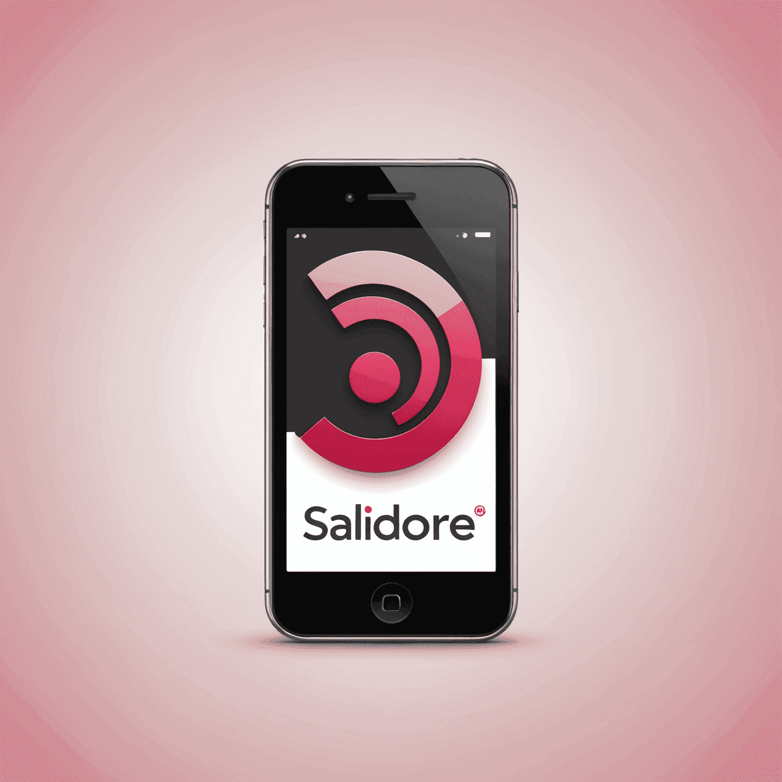 Salidore logo - A modern, sleek design incorporating a stylized mobile phone icon with red and pink elements