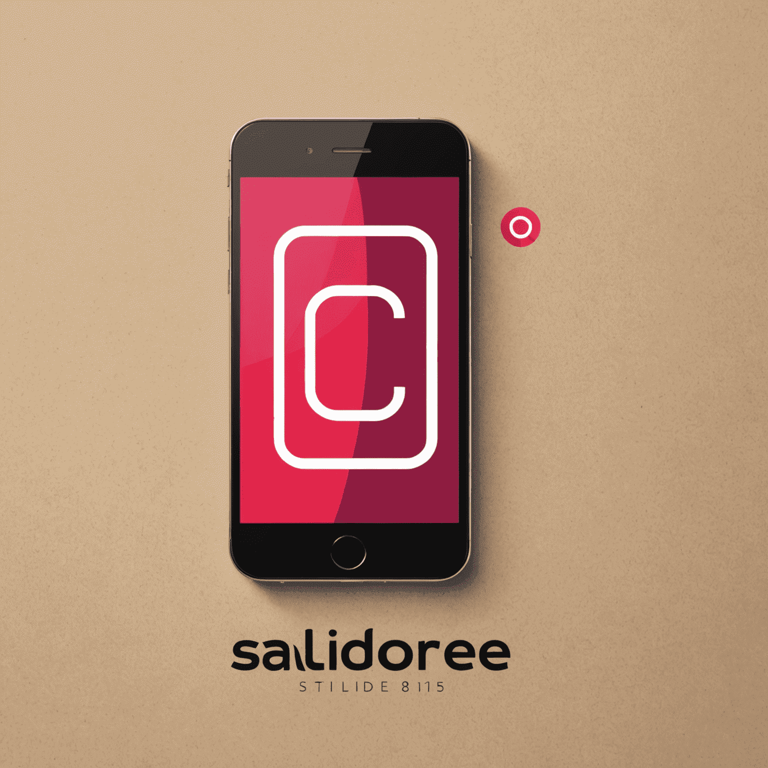 Salidore logo - A modern, sleek design incorporating a stylized mobile phone icon with red and pink elements