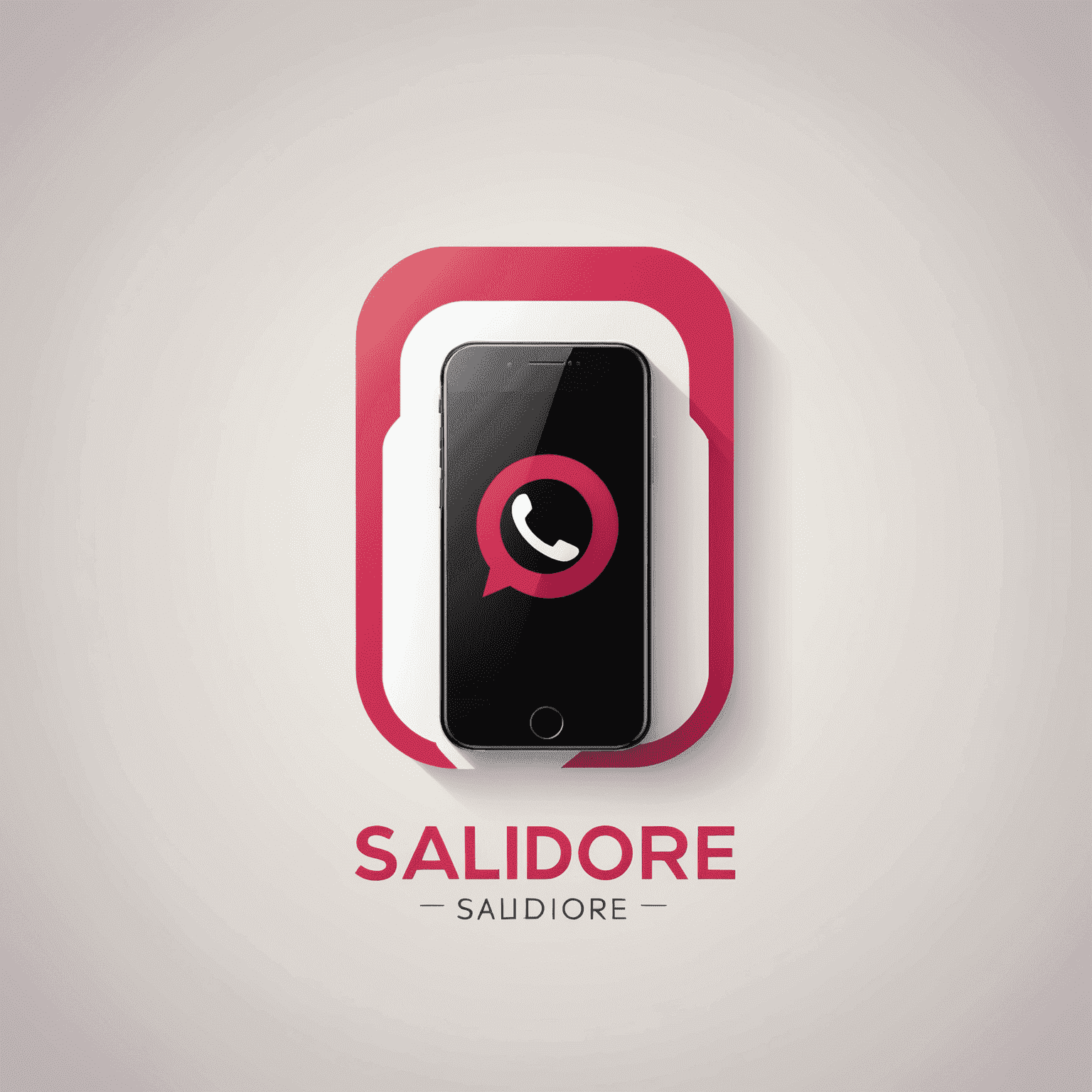 Salidore logo - A modern, sleek design incorporating a stylized mobile phone icon with red and pink elements