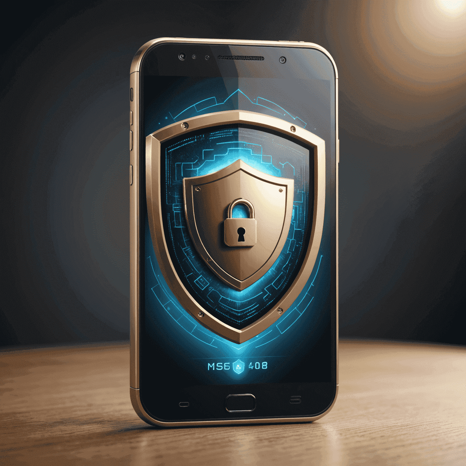 Illustration of a smartphone with a shield and lock icon, representing mobile security measures and data protection